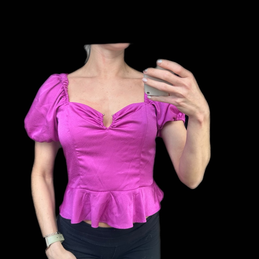 WAYF hot pink satin top